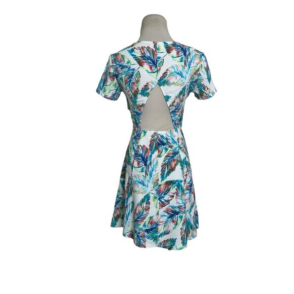Show Me Your Mumu white blue tropical print mini dress size Small - Picture 14 of 15